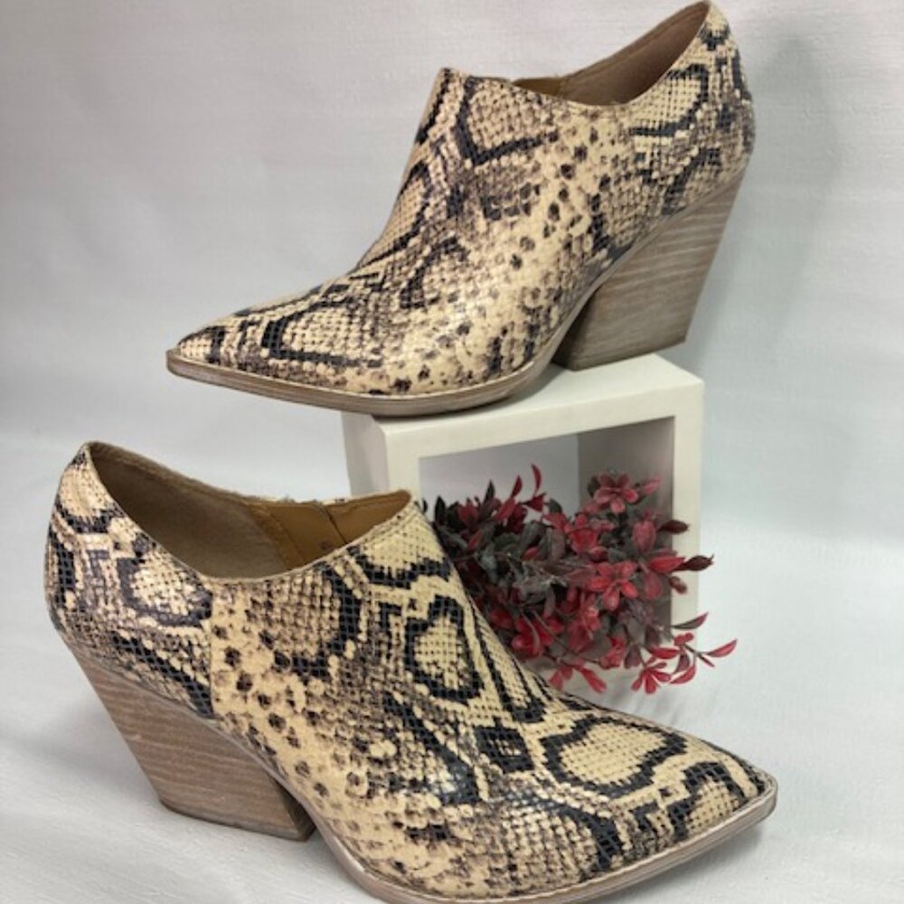 Franco Sarto Snake Print Bootie Boots size 7M US